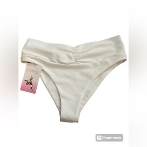 Oceanus sz L white bikini bottoms NWT